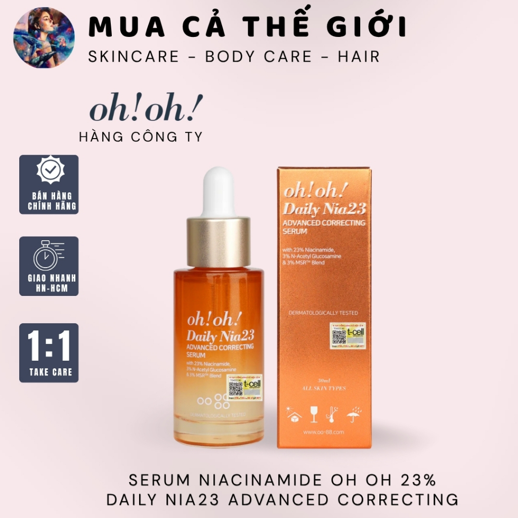 [Hàng Công Ty] Serum Niacinamide Oh Oh 23% Daily Nia23 Advanced Correcting | Tinh chất Oh Oh Mờ Thâm