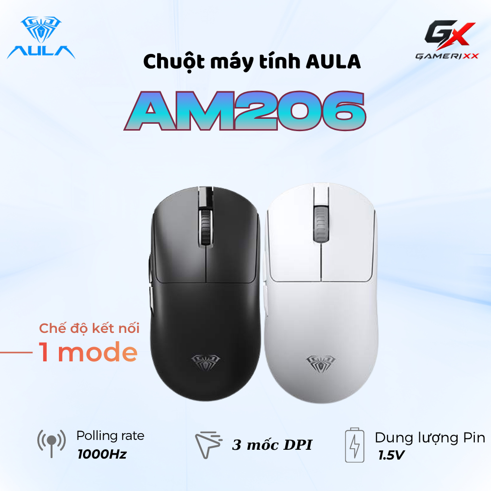 Chuột có dây AULA AM206 - Thiết kế công thái học - 3 mốc DPI tùy chỉnh - Polling rate 1k | BigBuy360 - bigbuy360.vn