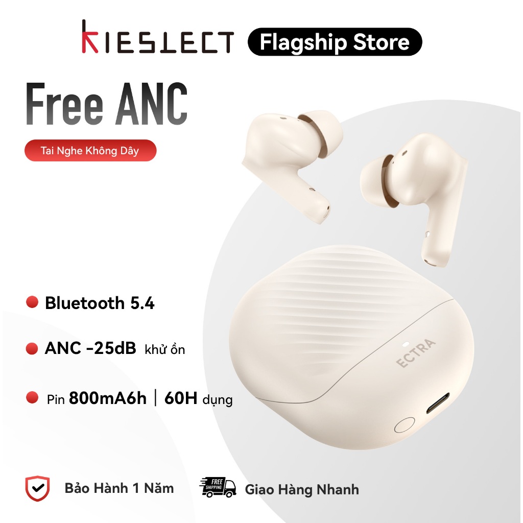 Tai nghe không dây Kieslect Ectra Free ANC I Pin lên đến 60H I Chống ồn I Kháng nước IPX4 I Nhỏ gọn