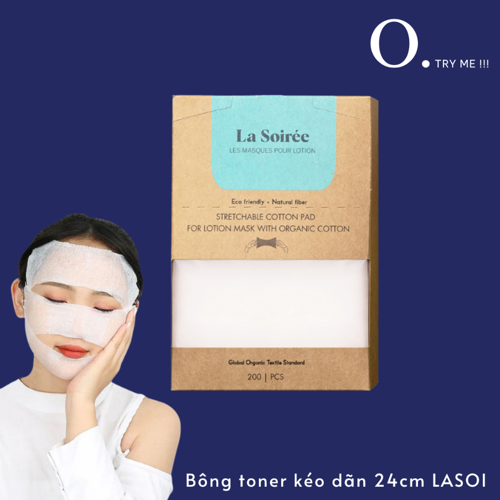 [Chính Hãng] Bông Nén Đắp Lotion & Bông Rửa Mặt La Soirée 200 Miếng – Cotton Hữu Cơ Co Giãn HA BEAUT