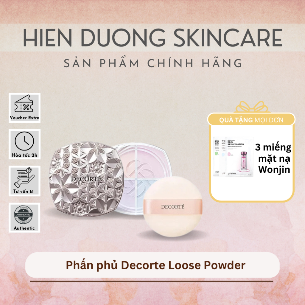 [Đại lý chính hãng] Phấn phủ Decorte Loose Powder | Mỏng mịn, kiềm dầu, trong veo, che phủ lỗ chân l