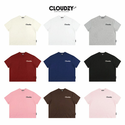 Áo thun boxy CLOUDZY phong cách streetwear  in chữ ký 100% cotton 250GSM dày dặn áo phông boxy nam nữ BOX CORE