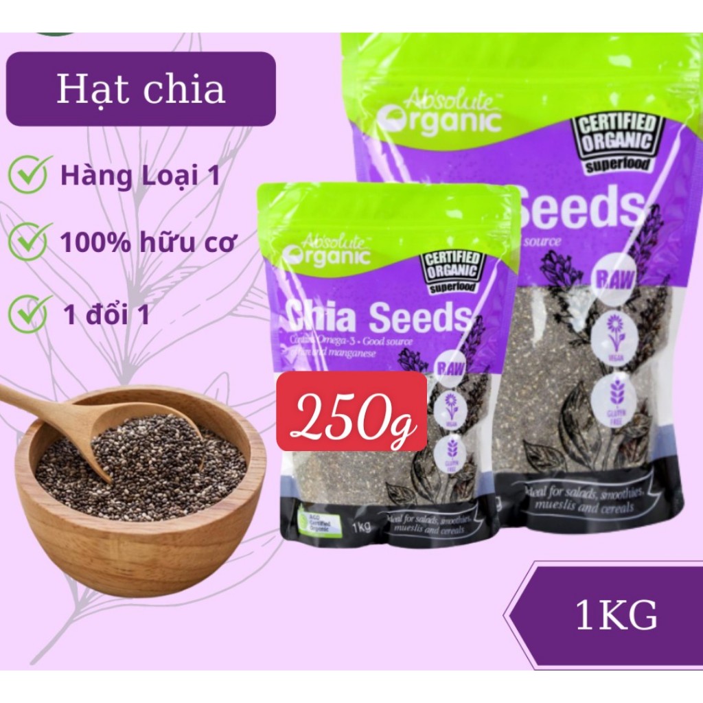 Hạt chia [FREESHIP] Hạt chia Úc Absolute Organic (1KG)
