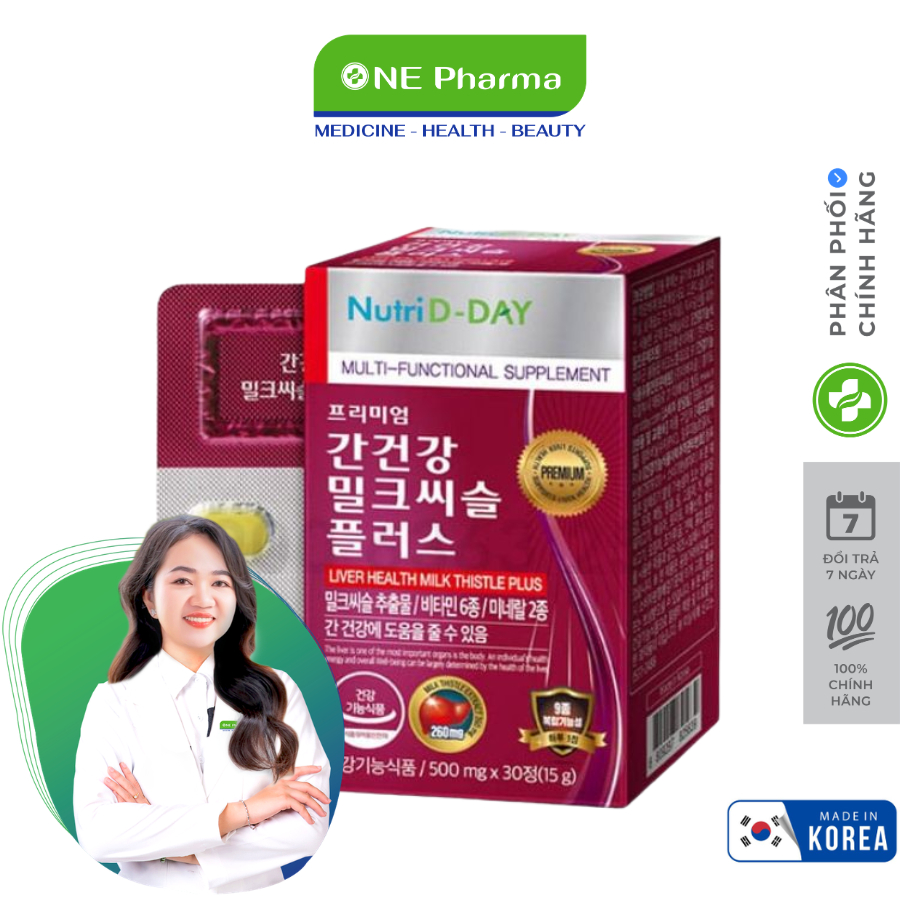 Viên Uống Nutri D-Day Liver Health Milk Thistle Plus Hỗ Trợ Gan, Thải Độc - 30 Viên