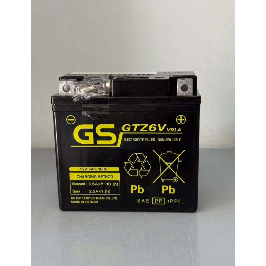Bình Ắc Quy Xe Máy GS GTZ6V 12V 5Ah Khô Miễn Bảo Dưỡng Cho Air Blade 125, 150, 160,SH Mode, PCX
