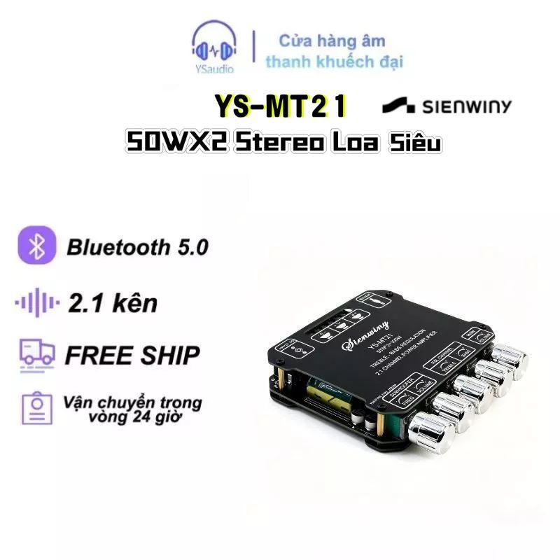 SIENWINY YS-MT21 mạch khuếch đại âm thanh bluetooth TPA3116 2.1 Kênh Bluetooth 5.0 50WX2 Công suất 1