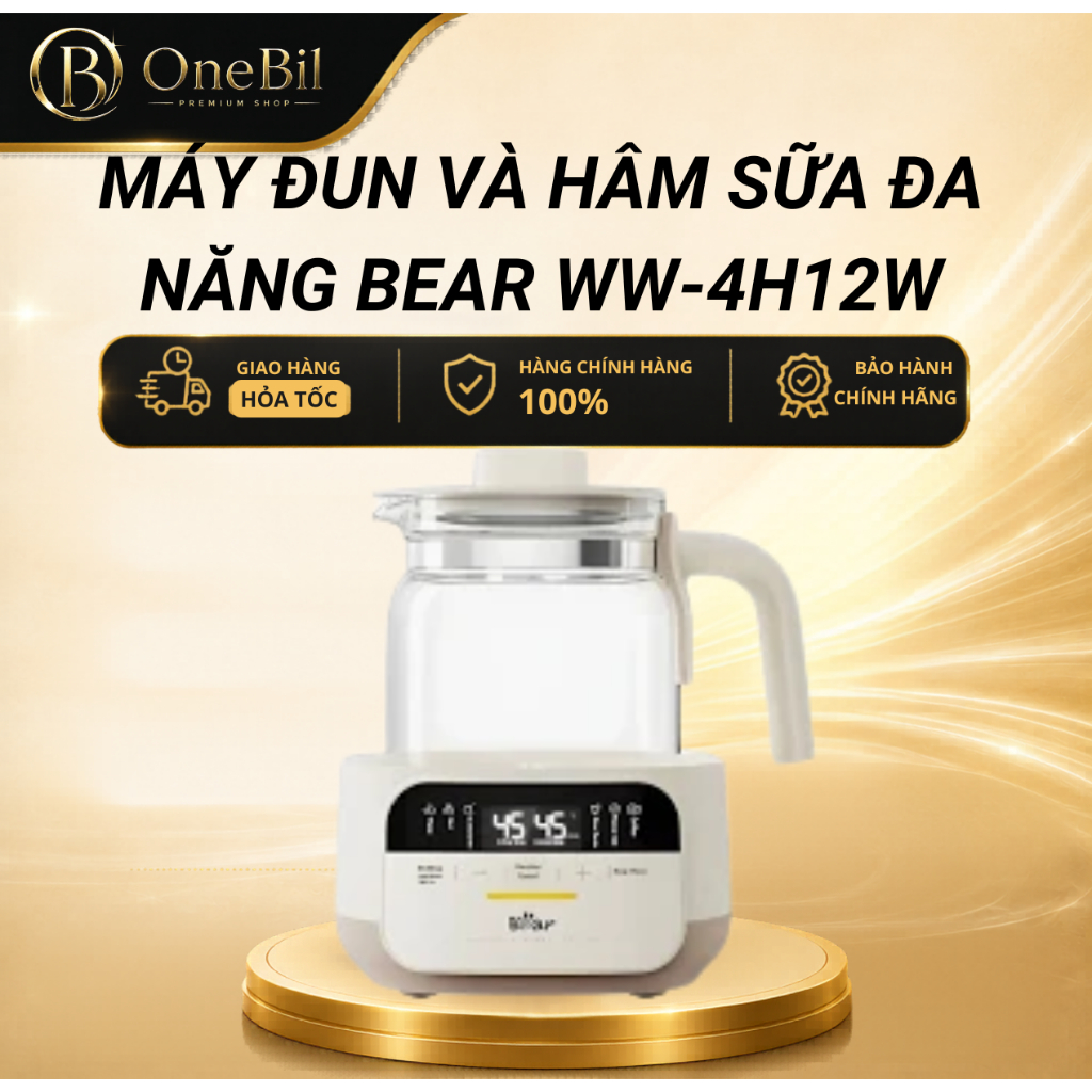 Máy đun và hâm sữa đa năng Bear WW-4H12W - Hàng Chính Hãng - Bảo Hành 18 tháng