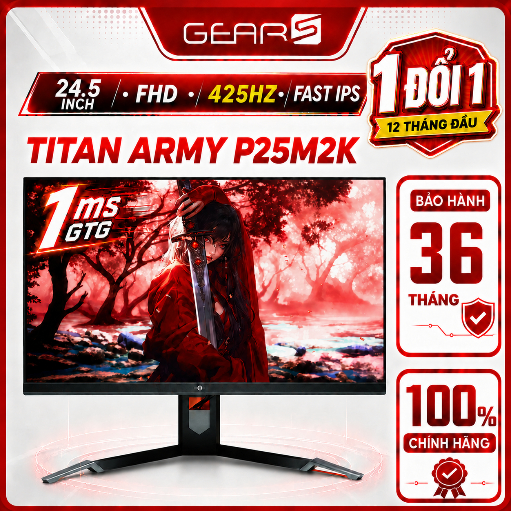 [FULL VAT] Màn hình TITAN ARMY P25M2K 24.5 inch, FHD, 425 Hz, FAST IPS, 1ms -  Bảo Hành 36 Tháng