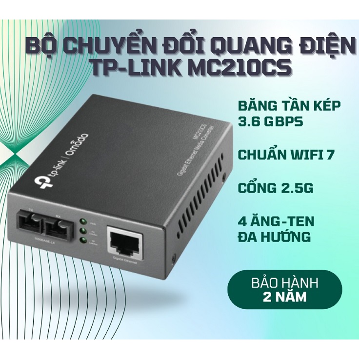 Bộ Chuyển Đổi Quang Điện Single-Mode Gigabit TP-Link Omada MC210CS