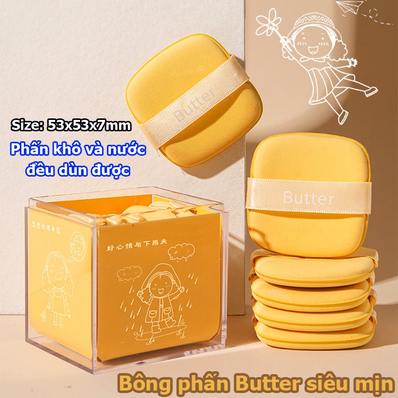 2 cái Bông phấn Butter siêu mềm mịn