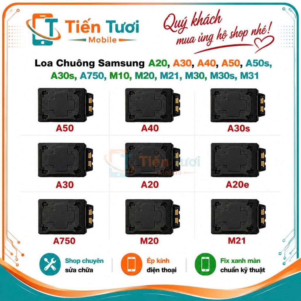 Loa Chuông Samsung A20, A30, A40, A50, A50s, A30s, A750, M10, M20, M21, M30,M30s, M31,cũ bóc máy