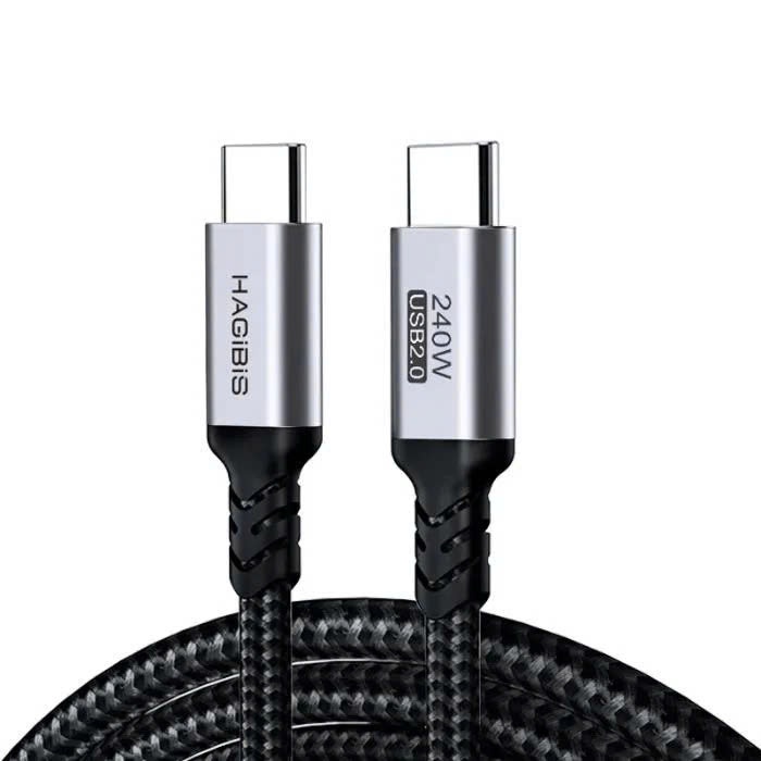Cáp sạc nhanh 240W Type-C to Type-C 240W Hagibis 2m chính hãng