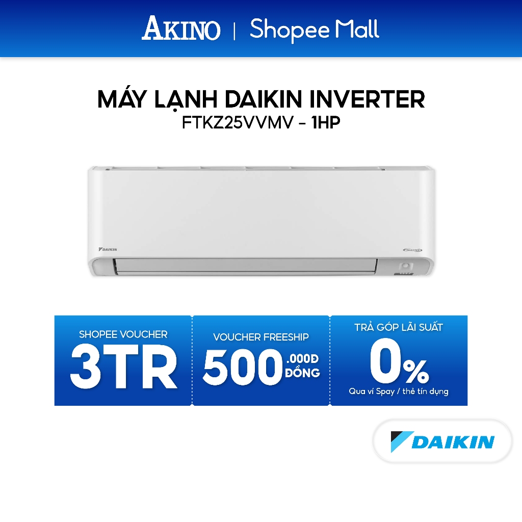 [Shopee - Lắp đặt 0Đ HN cũ & HCM] FTKZ25VVMV I FTKZ35VVMV I FTKZ50VVMV Máy lạnh Daikin Inverter