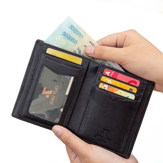 Ví đứng da bò EMO MNSW-02, chất liệu da bò Nappa mềm mại, bền bỉ, đựng vừa các loại giấy tờ, Anh Tho Leather
