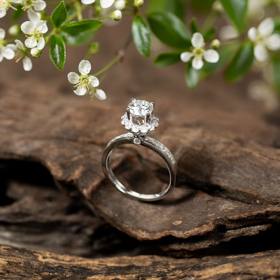 Nhẫn Bạc Ý Đính Full Đá Moissanite Thiết Kế Tinh Tế, Sang Trọng - Ngọc Trai Trường Thịnh