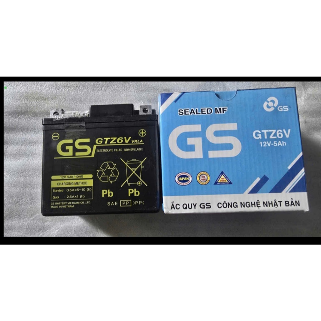Bình Ắc Quy khô 12V 5AH GS GTZ6V kín khí miễn bảo dưỡng