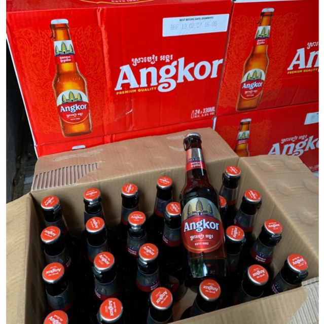 Thùng 24 chai bia Angkor nắp giật 330ml (đơn tối đa 2 thùng)