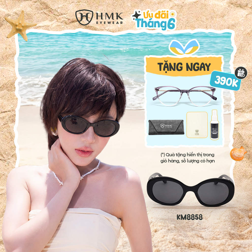Kính Mát Đi Biển HMK Eyewear Kính Oval Thời Trang Sang Chảnh Phân Cực Chống UV - KM8858