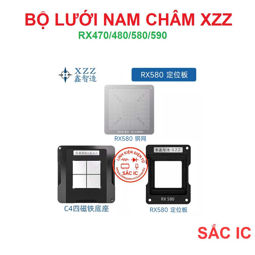 [LUOI][90] Bộ lưới nam châm XZZ CHINAFIX khò nóng trực tiếp - RX470 RX570 RX580 RX590 470 570 580 59