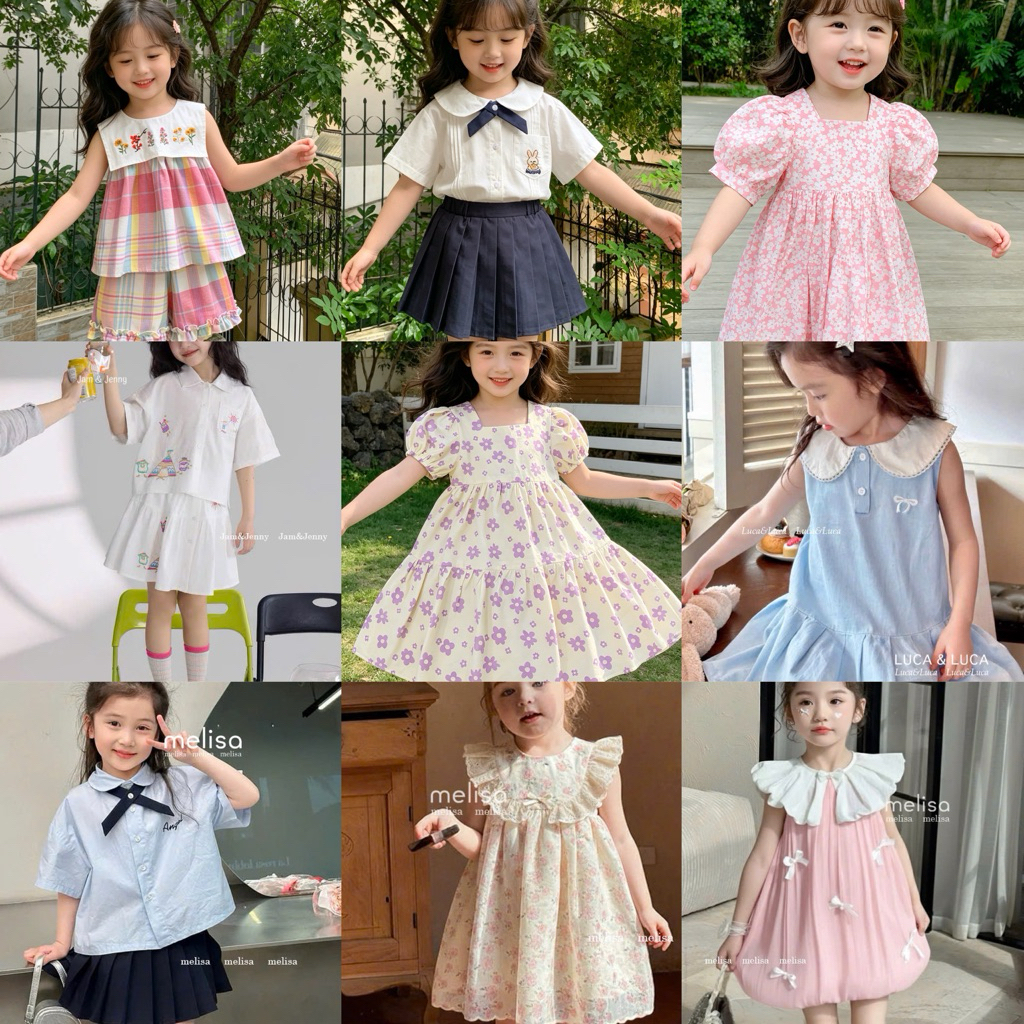 [Đầm Melisa chính hãng 13-45kg] Váy đầm và set váy bé gái  J&J5169 LU1206 J&J5134 MLS4499 MLS605 MLS