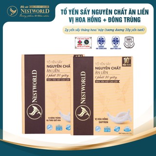 [Mới] Set 2 Hộp Tổ Yến Sấy Nguyên Chất Ăn Liền NESTWORLD -Vị Đông Trùng Quế Hoa+Vị Hoa Hồng Saffaron