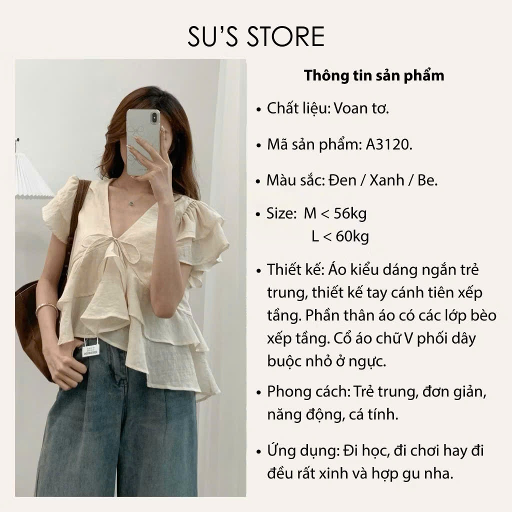 Áo Babydoll Kiểu Nữ Nhiều Tầng Bồng Xoè Đuôi Cá Cổ V Mùa Hè Kimee - KA836 | BigBuy360 - bigbuy360.vn