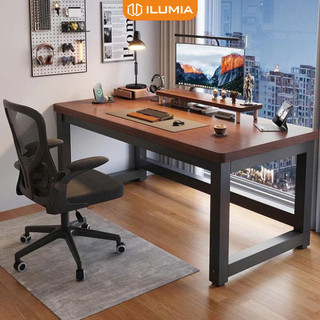 Bàn gaming bàn làm việc chân sắt mặt bàn gỗ MDF nẹp viền 30li chắc chắn thương hiệu ILUMIA - GM166