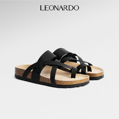Dép Trấu Nam Leonardo Crossflex Quai Chéo Chữ X Da Microfiber Đế Cao 3cm Siêu Nhẹ Tôn Dáng Đi Chơi