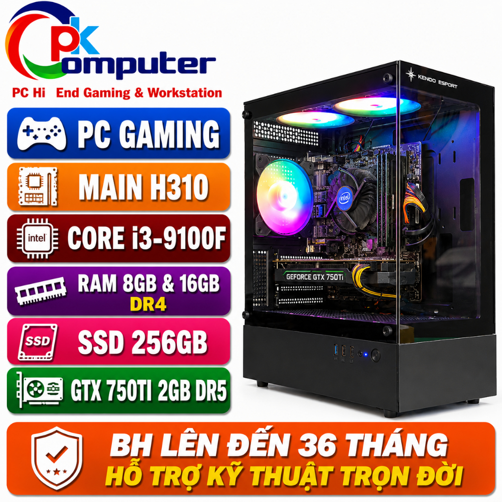 🔥 PC GAMING i3 9100F + GTX 750Ti 2GB | Chiến LOL, Valorant, FO4 Giá Rẻ 🔥
