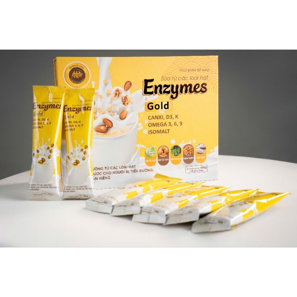 Sữa hạt, Enzymes, Canxi, D3, K2. Omega 3,6,9. Isomalt, dùng được cho người bị tiểu đường, người ăn k