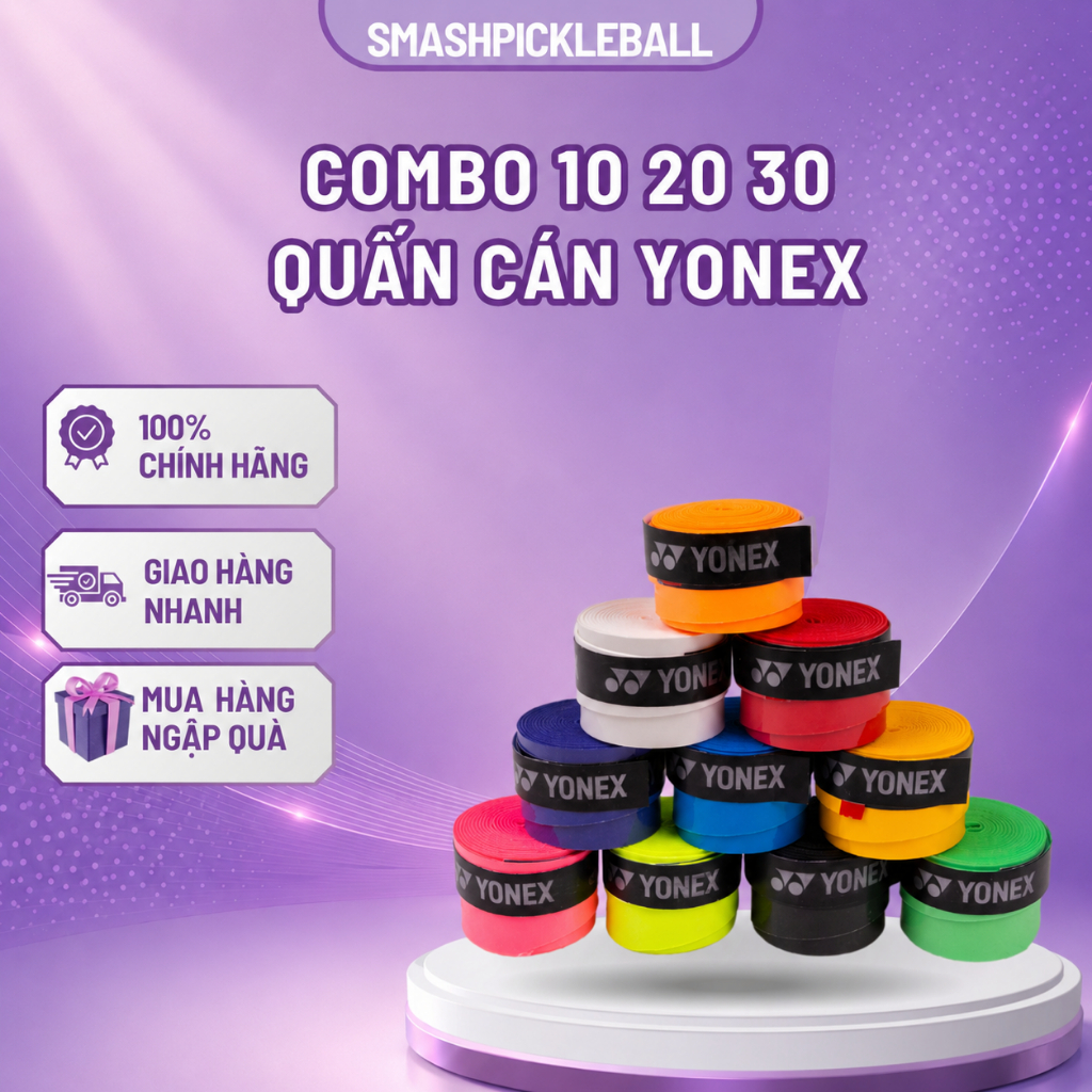 Combo 10 20 30 Cuốn Quấn Cán Vợt Yonex – Thoáng Khí, Chống Trơn, Êm Tay, Dễ Quấn