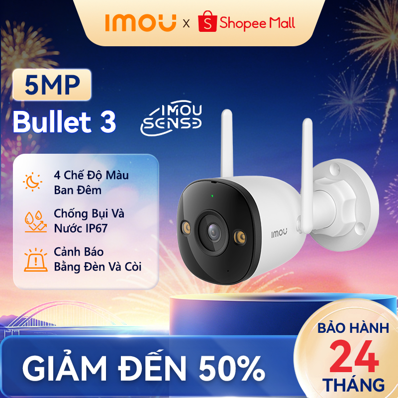 Camera Wifi ngoài trời Imou Bullet 3 I 3MP/5MP I IPC-S3EP-3M0WE I Chống nước IP67 I Còi hú | BigBuy360 - bigbuy360.vn
