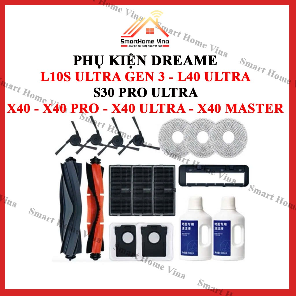 Phụ kiện robot hút bụi Dreame L10S ULTRA GEN 3, L40 ULTRA, S30 PRO ULTRA,  X40, X40 PRO, X40 ULTRA, 