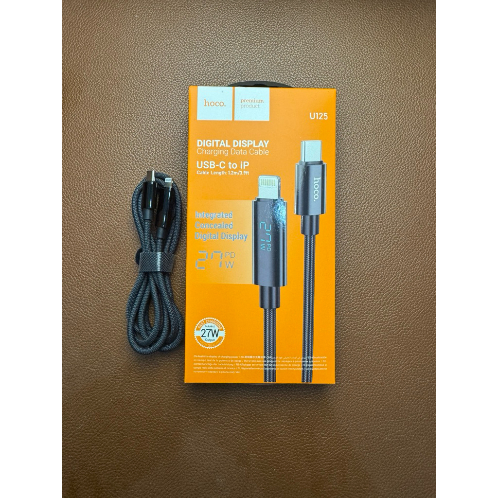 Cáp sạc nhanh PD 27W Hoco C to L bọc dù 1m2 U125 U137 U148 đầu cáp Led số W cho X/11/12/13/14series | BigBuy360 - bigbuy360.vn