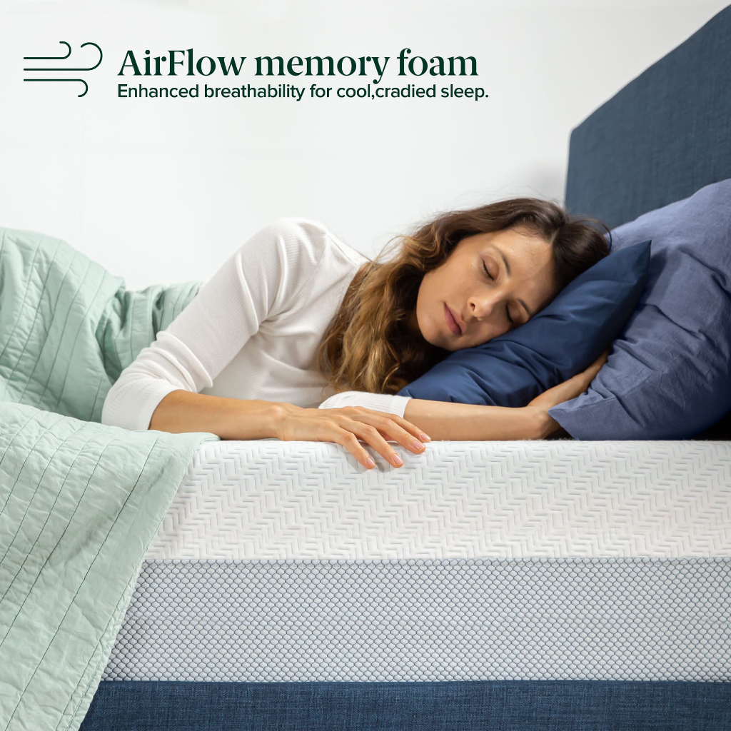 Nệm Memory Foam Gel Mát 25cm Zinus - 10in Gel-Infused Foam Mattress | BigBuy360 - bigbuy360.vn