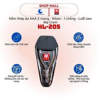 [HỎA TỐC] Kềm cắt da Kềm AAA HL-205 2 mang - Niken - 1 chống - Full Jaw - Hàng chính hãng