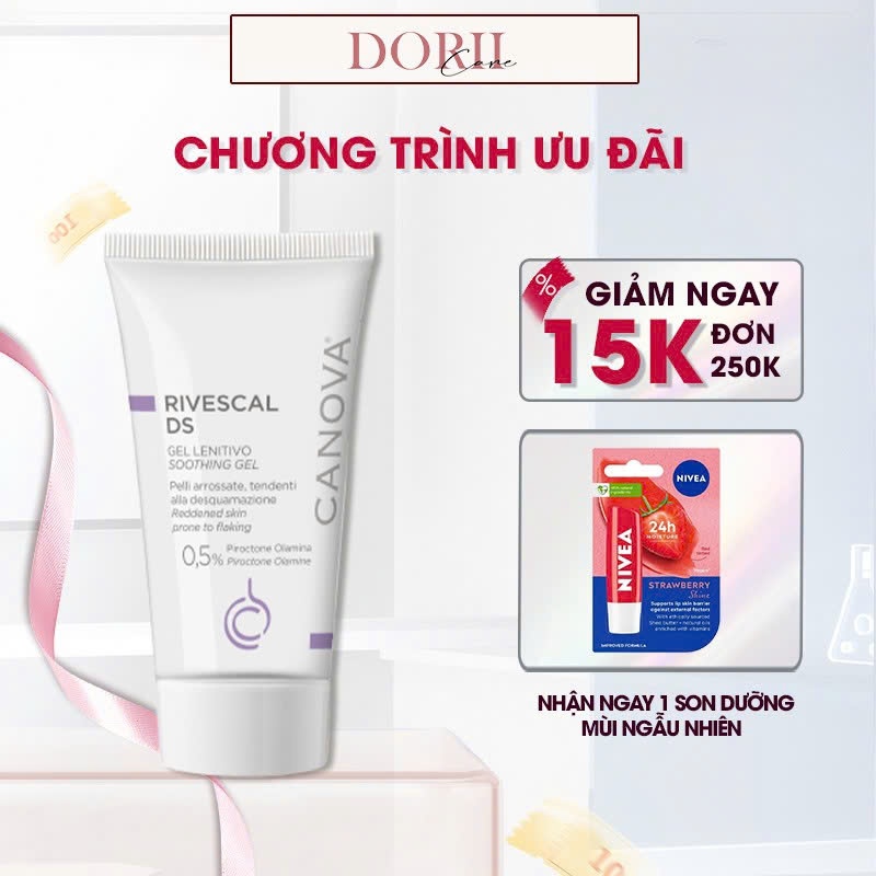 Canova Gel làm dịu da, ngăn ngừa tiết bã nhờn Rivescal DS Soothing Gel 50ml