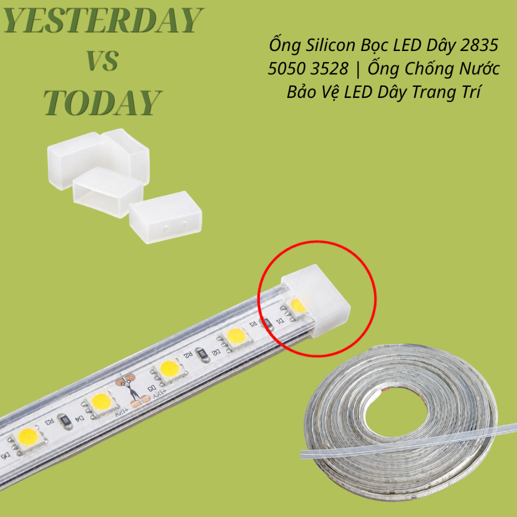 Ống Silicon Bọc LED Dây 2835 5050 3528 | Ống Chống Nước Bảo Vệ LED Dây Trang Trí.