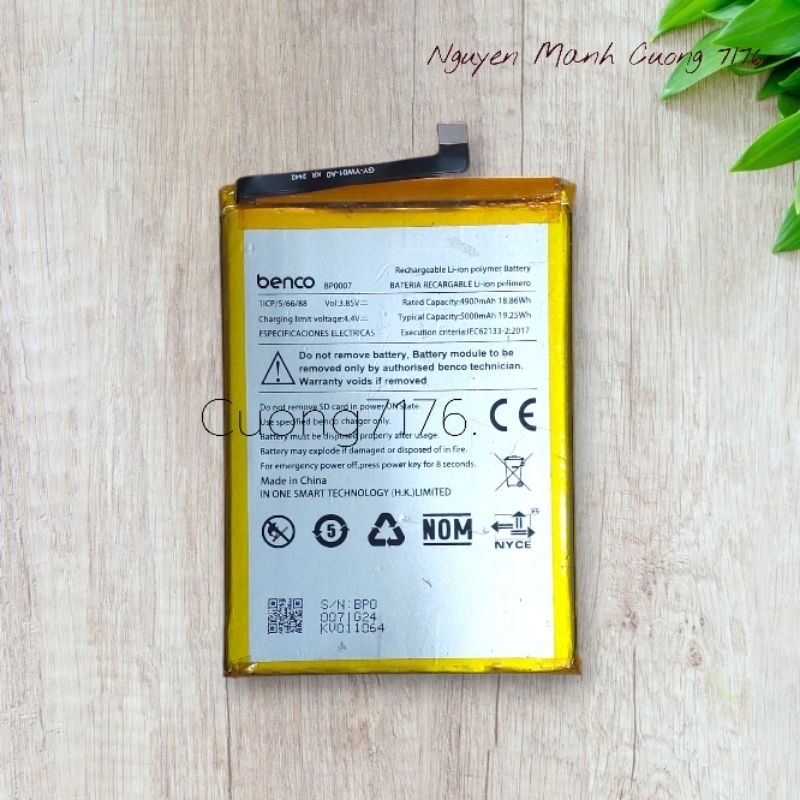 Pin Benco V90 Plus, Benco V91 ,Benco V91C , Benco V91 Pro (BP0007) Bóc Máy Chính Hãng Đã Qua Sử Dụng
