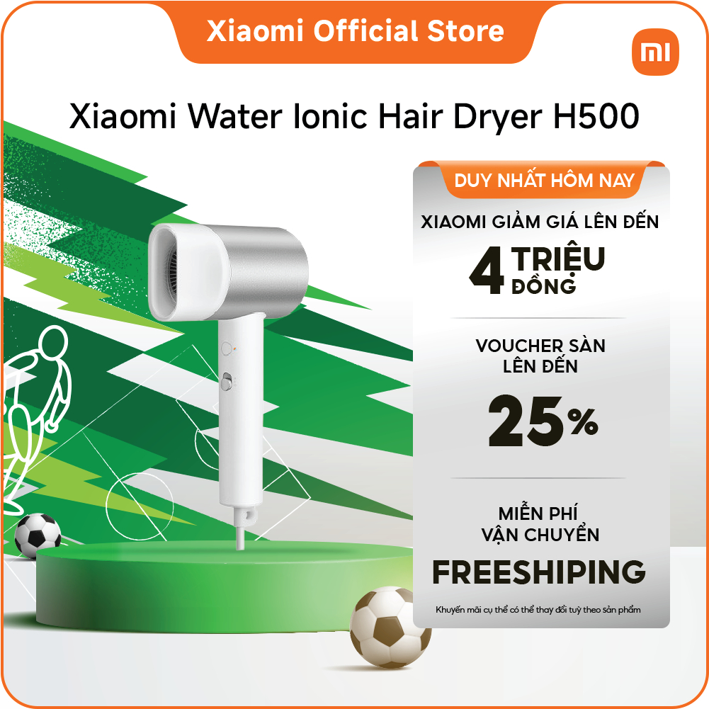 Xiaomi Water Ionic Hair Dryer H500｜Liệu pháp tạo ion nước kép｜Luồng khí cực cao 20m/giây*｜Thân bằng 
