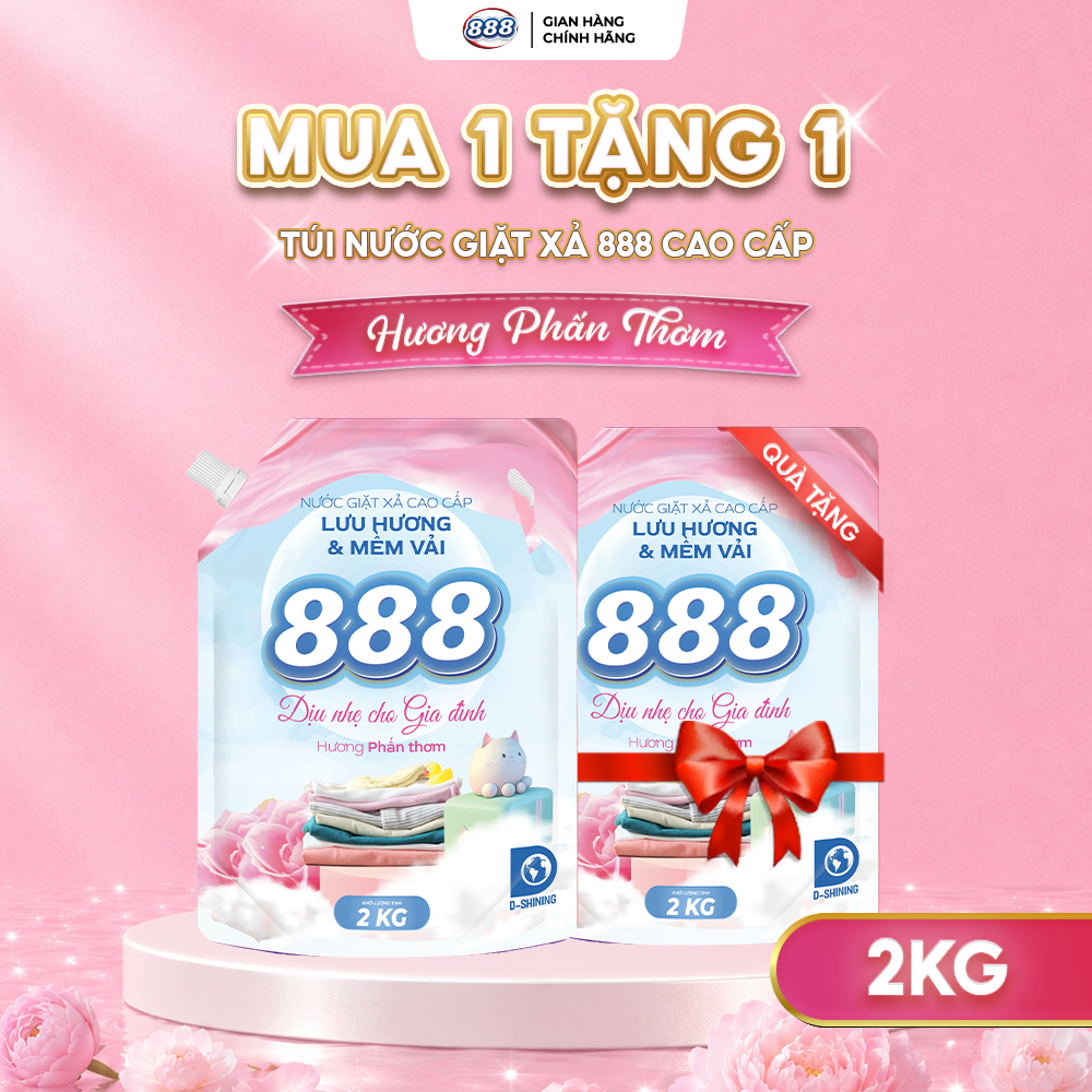 [On25 Live] [2 Túi chỉ 149K] - NƯỚC GIẶT XẢ 888 - Hương Phấn Thơm Cao Cấp 2kg