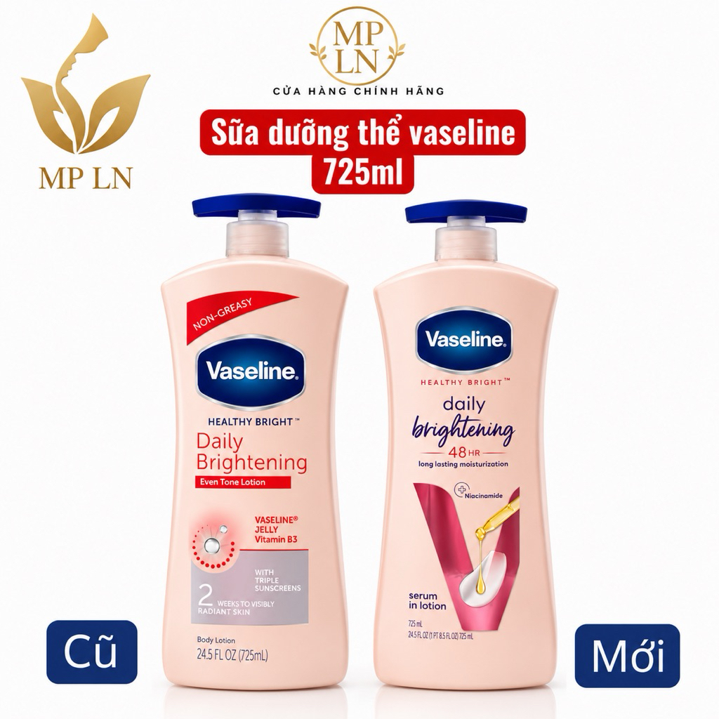 (Bản mỹ nắp xanh)Sữa dưỡng thể Vaseline Healthy Bright Daily Brightening