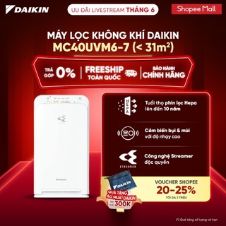 Máy lọc không khí daikin mc40uvm6-7 - diện tích sử dụng 31m2