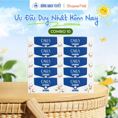 [Độc quyền_SVIP] Combo 10 Bông tẩy trang Bông Bạch Tuyết Calla Xỏ Ngón Dạng Túi, làm sạch da 80 miếng/hộp