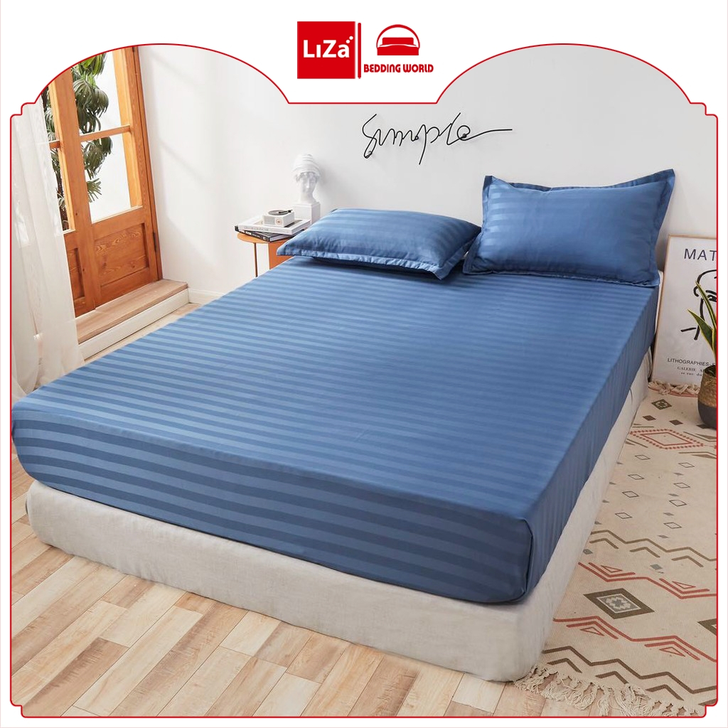 Set Ga Gối Cotton 3F Sọc Bóng Đẹp Bộ Ga Giường Cotton 3F Chuẩn Khách Sạn