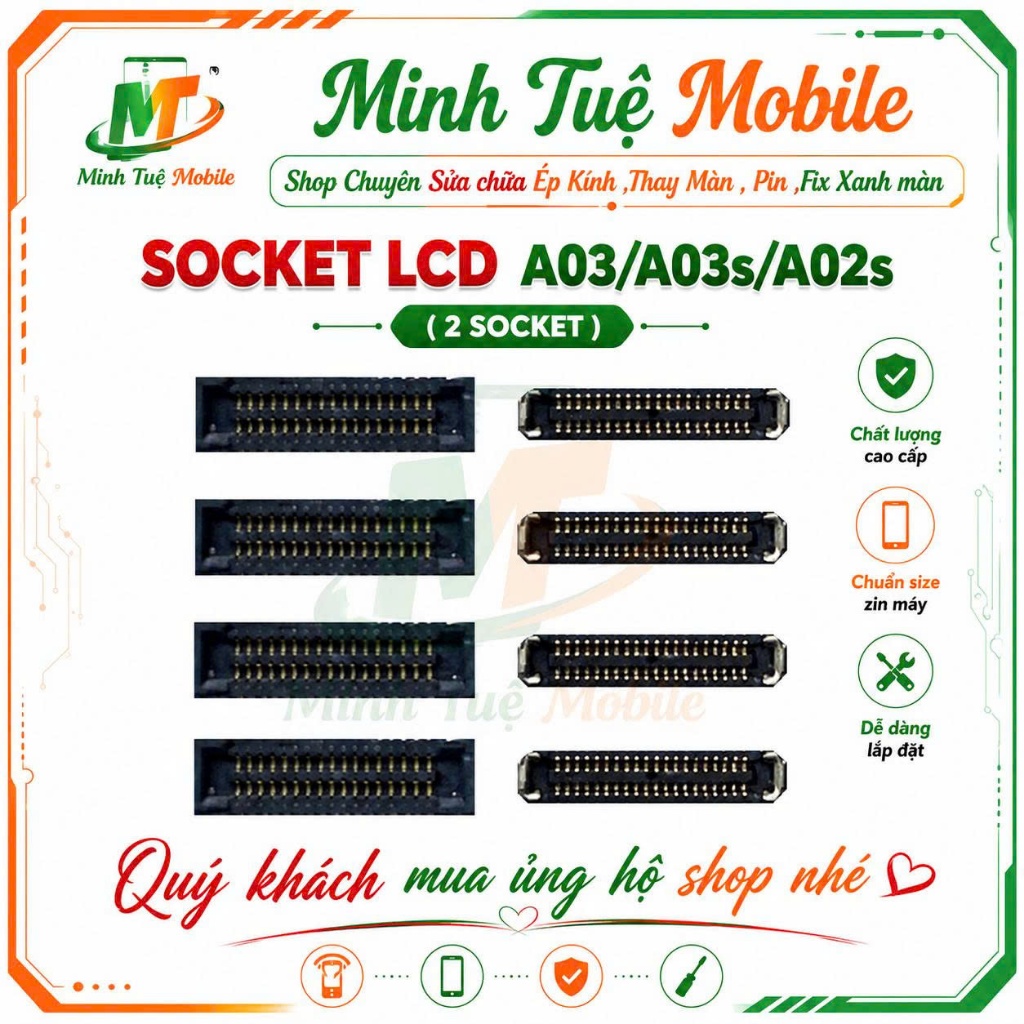 Socket Màn Hình Trên Main Samsung A02s / A03s / A03 – Bộ 2 Cái