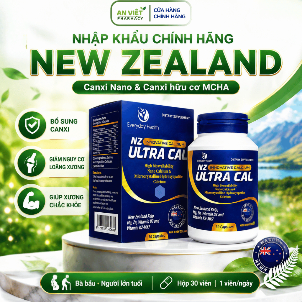 Viên Uống Canxi Nano Hữu Cơ Everyday Health NANO NZ-ULTRA CAL hộp 30 viên