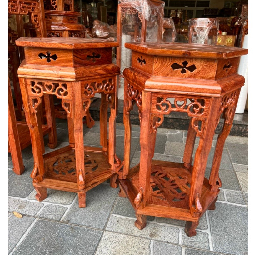 Đôn ghế gỗ hương lục giác cao 50cm