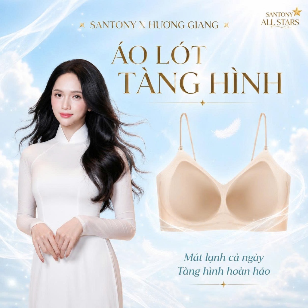 [Hương Giang x Santony] Áo Ngực Santony Nâng Ngực Tự Nhiên Không Gọng Không Lộ Viền Thoáng Khí 8818