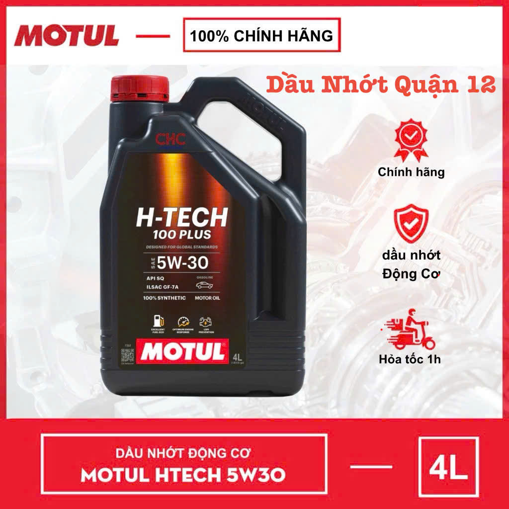 Dầu Nhớt Động Cơ Xe Hơi - Ô Tô  MOTUL H-TECH 100 PLUS 5W-30 Tổng Hợp 100% API SQ MOTUL VIET NAM